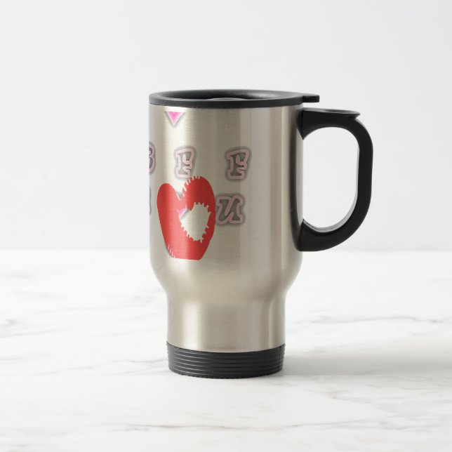 BFF. Best Friends Forever: I Love You Art Print Travel Mug (Right)