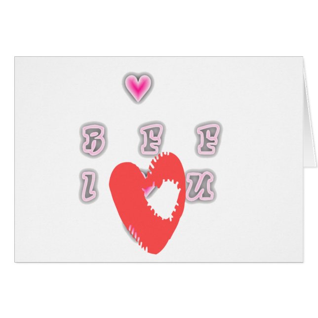 BFF. Best Friends Forever: I love You Text Quote  (Front Horizontal)