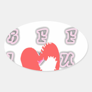 BFF. Best Friends Forever: I love You Text Quote Oval Sticker