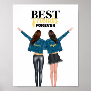BFF Best Friends Forever Jean Jacket Poster