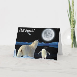 BFF Best Friends Forever POLAR BEAR & PEGUIN Card