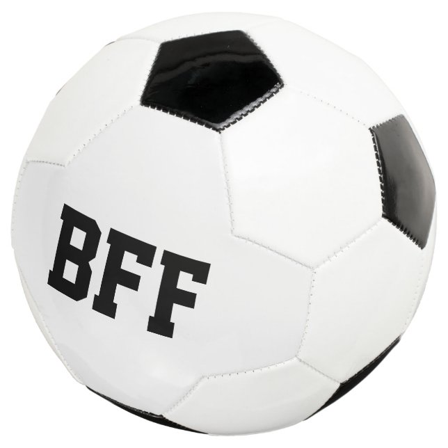 BFF, Best Friends Forever Soccer Ball Black White (Three Quarter)