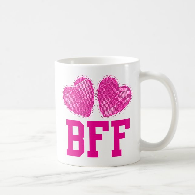 BFF Best Friends forever with love hearts Coffee Mug (Right)