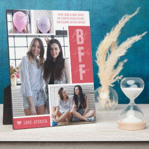 BFF Best Friends Modern Photo Collage Plaque