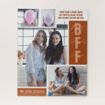 BFF Best Friends |  Modern Photo Collage Puzzle<br><div class="desc">"We Became Sisters". A great gift for your bestie. 3 photo collage, modern fonts and trendy two toned banner. Add your custom wording to this design by using the "Edit this design template" boxes on the right hand side of the item, or click the blue "Customise it" button to arrange...</div>