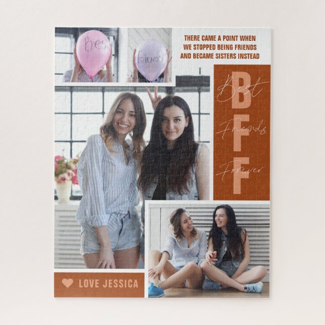 BFF Best Friends |  Modern Photo Collage Puzzle (Vertical)
