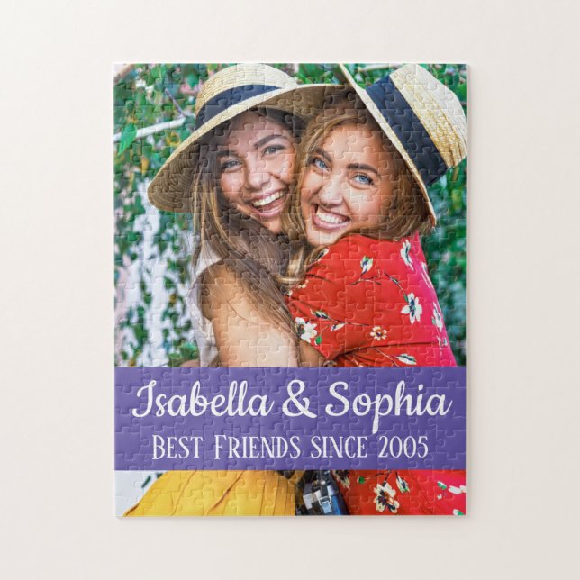 BFF Best friends trendy modern custom photo Jigsaw Puzzle (Vertical)