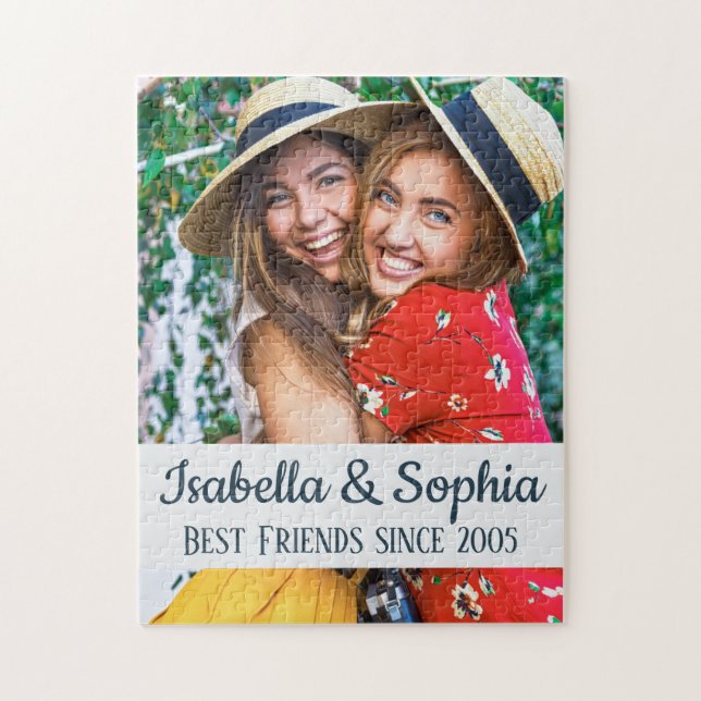 BFF Best friends trendy modern custom photo Jigsaw Puzzle (Vertical)