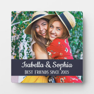 BFF Best friends trendy modern custom photo Plaque