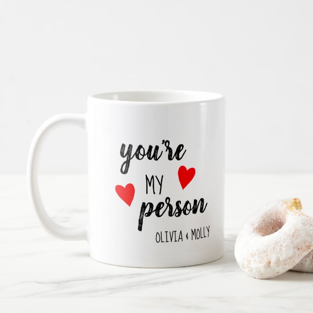 BFF Besties Gift Best Friend Personalised Photo Coffee Mug (With Donut)