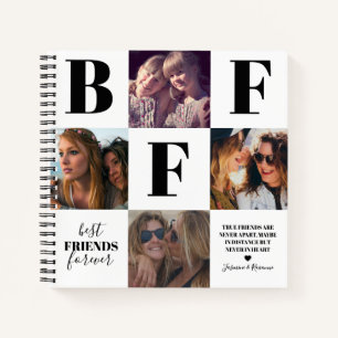 BFF Besties Photo Collage Black Notebook