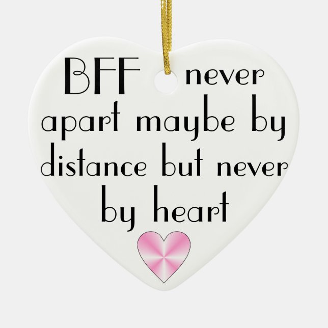 BFF by heart best friends forever Ceramic Tree Decoration (Front)