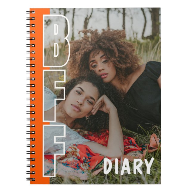 BFF Diary Photo Illusion Orange Notebook (Front)