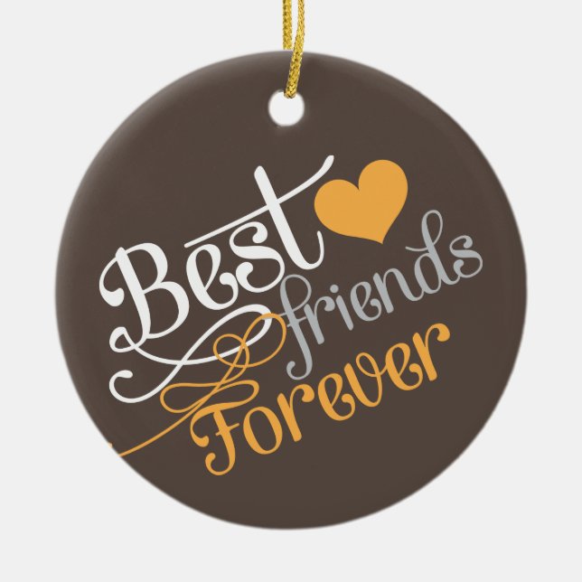 BFF - Fashion Best Friends Forever with Photo Ceramic Tree Decoration (Front)