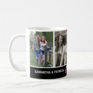 BFF Friends Forever 4 Photo Collage Bestie Coffee Mug