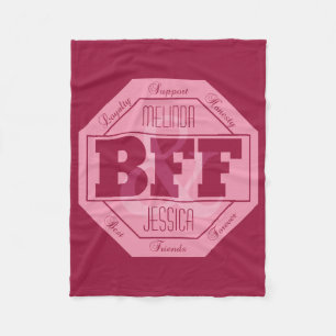 BFF Friendship - custom names - fleece blanket