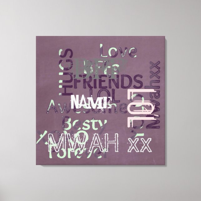 BFF Gifts Best Friends Personalised Canvas Print (Front)