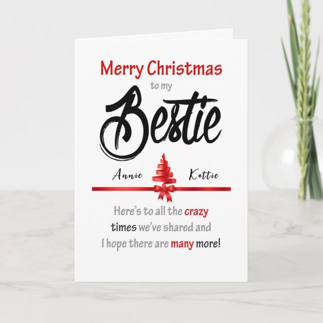 BFF Girlie Best Friend Mate Love Cute Christmas Card (Front)