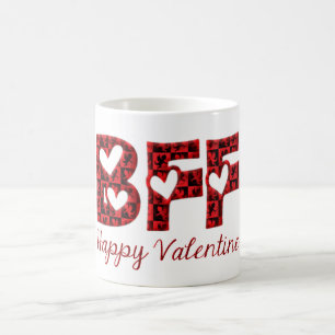 BFF Happy Valentine Cute Cupid Typography Coffee Mug