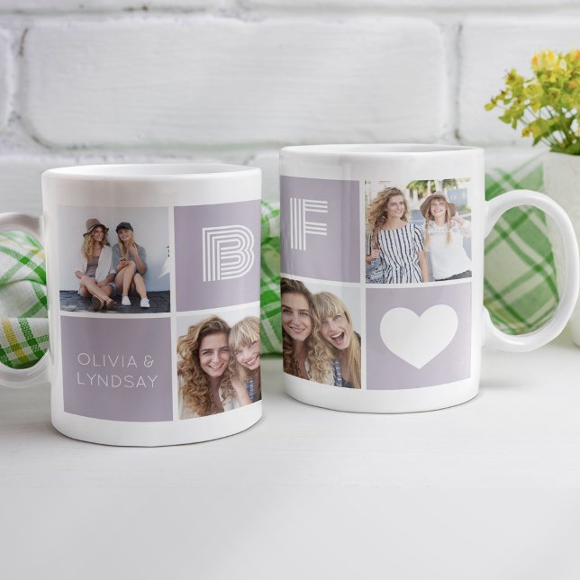 BFF Heart Photo Collage Coffee Mug (Creator Uploaded)