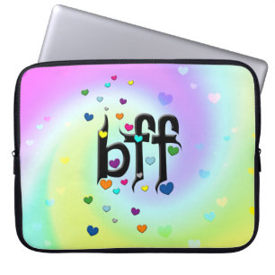 bff ~ hearts laptop sleeve