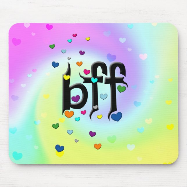 bff ~ hearts mouse mat (Front)