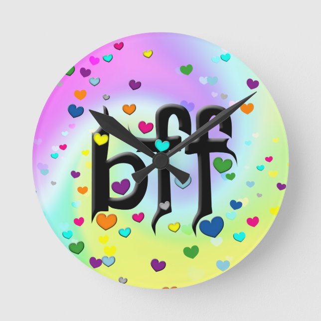 bff ~ hearts round clock (Front)