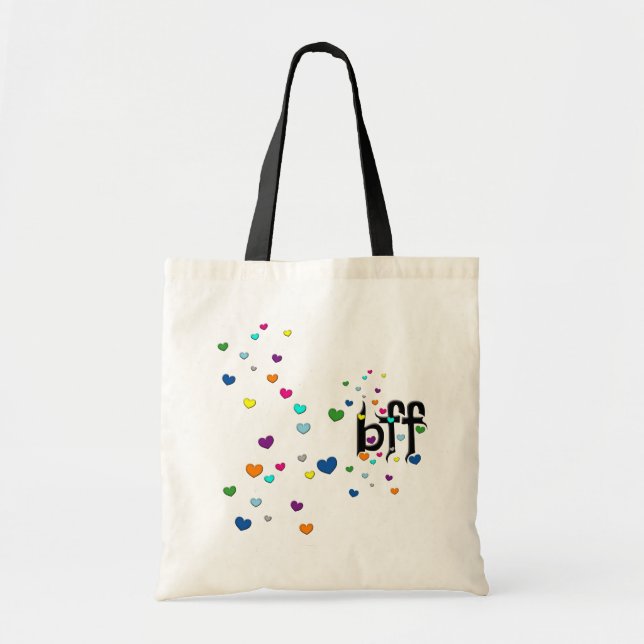 bff ~ hearts tote bag (Front)