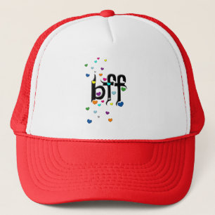 bff ~ hearts trucker hat
