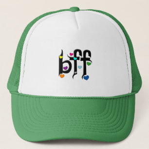 bff ~ hearts trucker hat