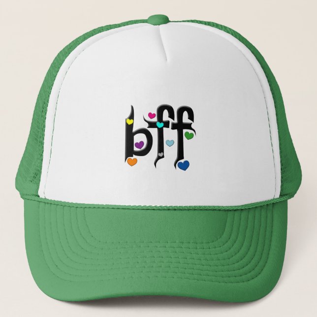 bff ~ hearts trucker hat (Front)