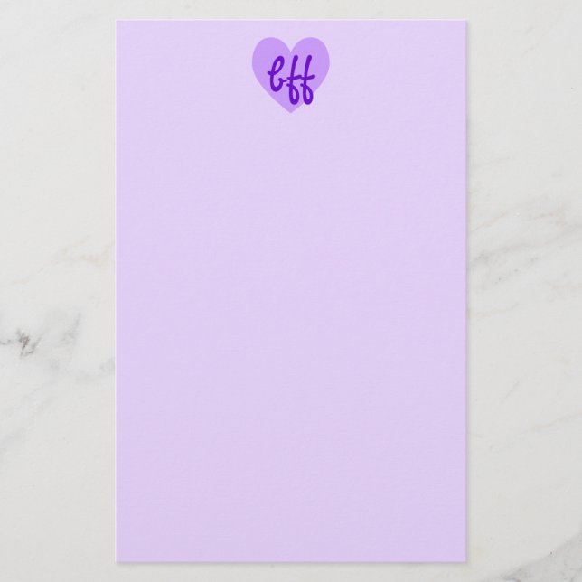 bff in Purple Stationery (Front)
