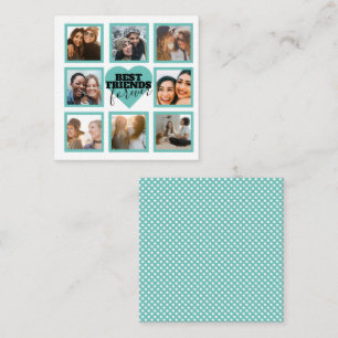 BFF Insta Photo Collage Teal Heart Card