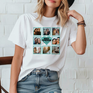 BFF Insta Photo Collage Teal Heart  T-Shirt