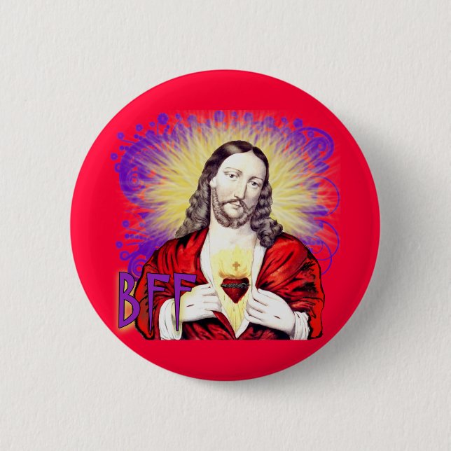 BFF Jesus Christ 6 Cm Round Badge (Front)
