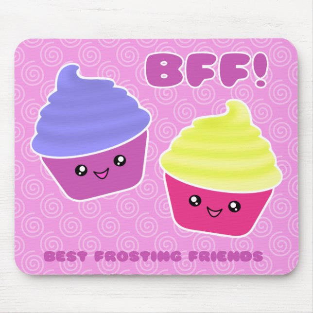 BFF Kawaii Cupcakes Mouse Mat (Front)