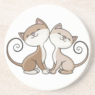 BFF Kitties with Curling Tails Coaster