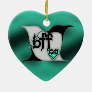 bff ~ lovebirds ceramic tree decoration