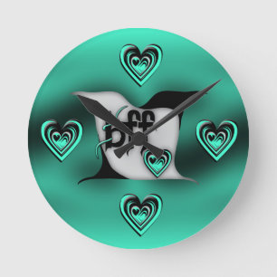 bff ~ lovebirds round clock