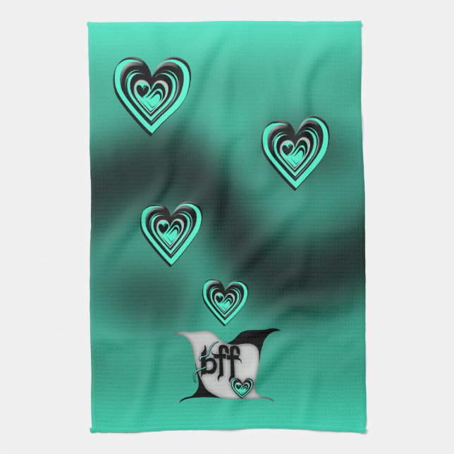 bff ~ lovebirds tea towel (Vertical)
