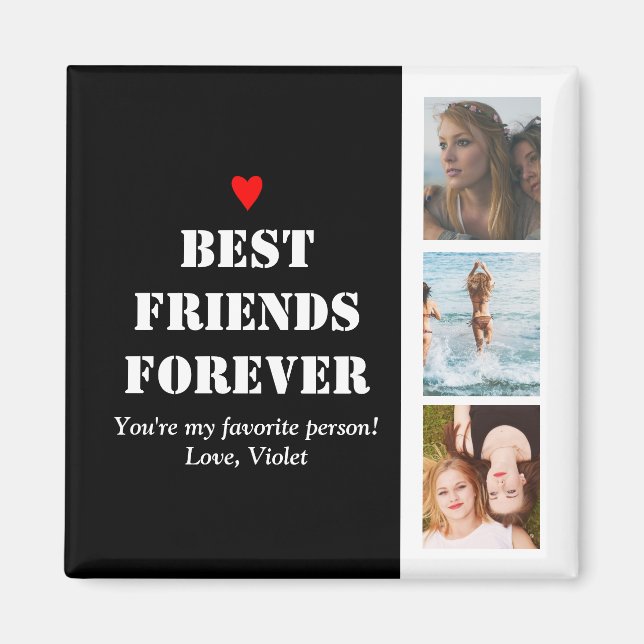 BFF Personalised Custom Photo Collage Bestie Magnet (Front)