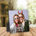 BFF photo Best friends forever modern Plaque<br><div class="desc">Modern BFF photo plaque featuring a trendy Best Friends Forever overlay in white modern lettering decorated with a cute pink heart. 
Easily customisable by adding your favourite photo by editing the template field.</div>
