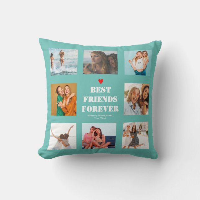 BFF Photo Collage Custom Personalised Bestie Cushion (Front)