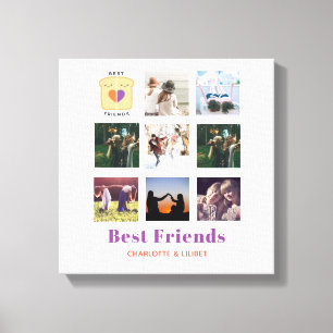 BFF Photo Collage Gift Peanutbutter Jelly Sandwich Canvas Print