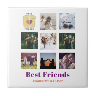 BFF Photo Collage Gift Peanutbutter Jelly Sandwich Tile