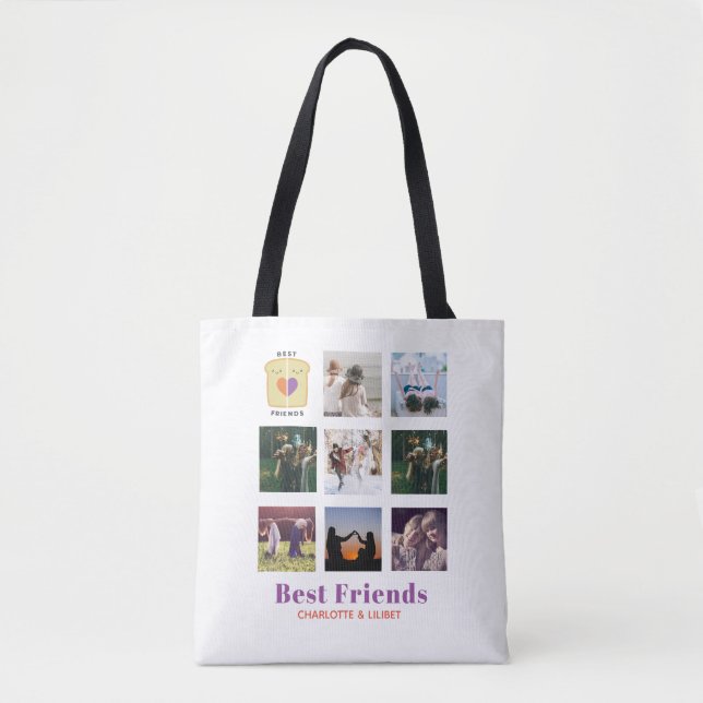 BFF Photo Collage Gift Peanutbutter Jelly Sandwich Tote Bag (Front)