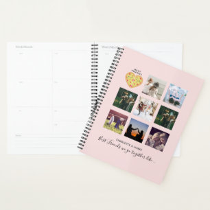 BFF Photo Collage Gifts Dusty Pink PIZZA Friends Planner