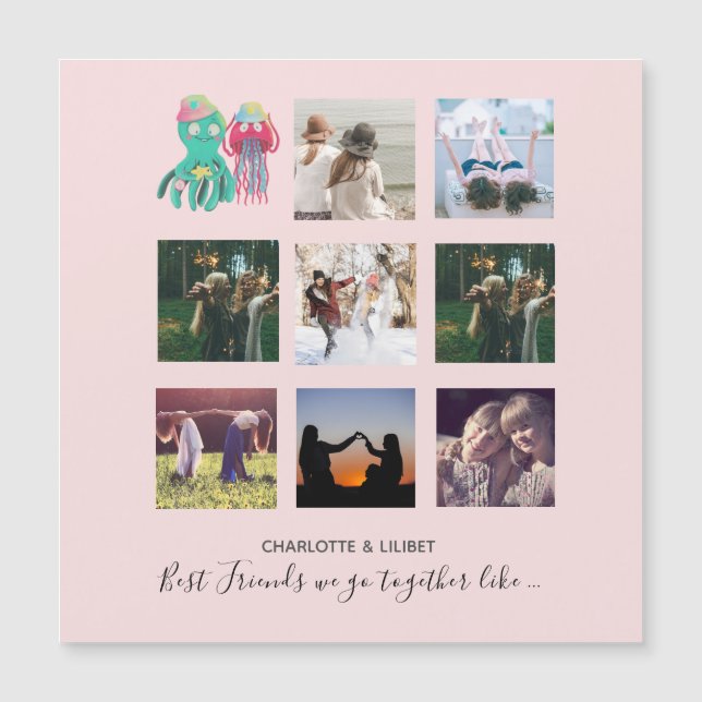 BFF Photo Collage Jellyfish Octopus Custom Gift (Front)