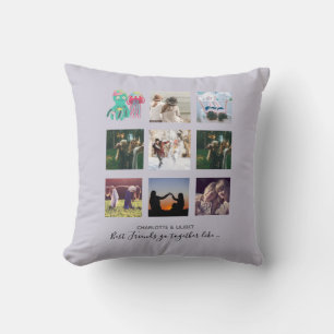 BFF Photo Collage Jellyfish Octopus Custom Gift Cushion