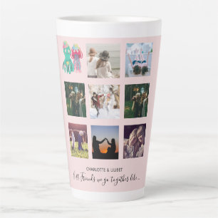 BFF Photo Collage Jellyfish Octopus Custom Gift Latte Mug